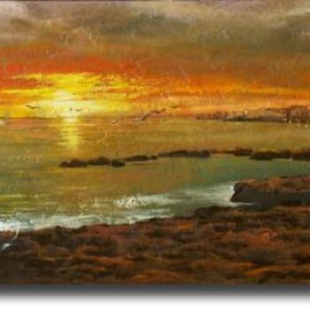 Painting titled "tramonto" by Massimo Di Lecce, Original Artwork