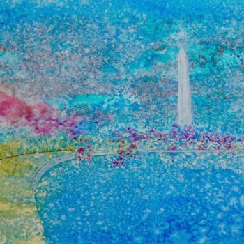 Digitale Kunst mit dem Titel "Washington-Monument" von Dilian Deal, Original-Kunstwerk, Aquarell
