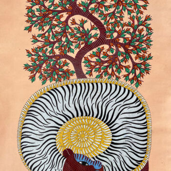 Painting titled "Tree Of Life 9" by Dilip Shyam, Original Artwork, Acrylic