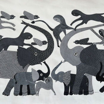 "Elephant" başlıklı Tablo Dilip Shyam tarafından, Orijinal sanat, Akrilik