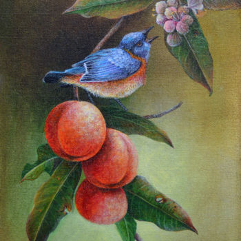 绘画 标题为“Berry Picking” 由Dilrukshi Chandrika, 原创艺术品, 丙烯 安装在木质担架架上