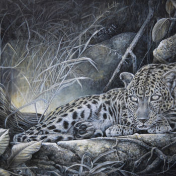 Ζωγραφική με τίτλο "Grandeur of the Wild" από Dilrukshi Chandrika, Αυθεντικά έργα τέχνης, Ακρυλικό Τοποθετήθηκε στο Ξύλινο φ…