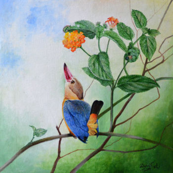 Painting titled "Simple Pleasures of…" by Dilrukshi Chandrika, Original Artwork, Acrylic Mounted on Wood Stretcher frame