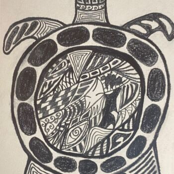 Σχέδιο με τίτλο "Une petite tortue" από Dima An, Αυθεντικά έργα τέχνης, Γραφίτης