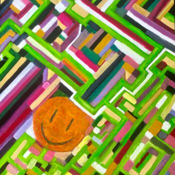 Peinture intitulée "Labyrinth" par Dima An, Œuvre d'art originale, Huile
