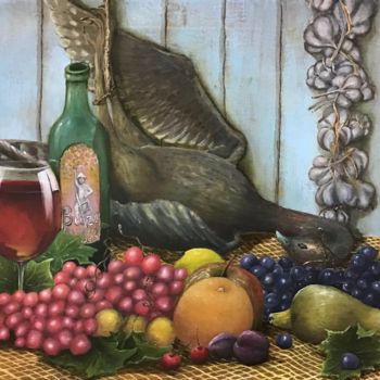 Painting titled "Still life" by Dima Buzo, Original Artwork, Oil