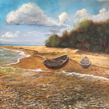Painting titled "New Minsk sea" by Dima Buzo, Original Artwork, Oil