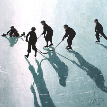 Painting titled "Ice Shadows" by Dima Dmitriev, Original Artwork, Oil