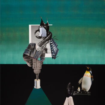 Collages intitolato "antiwarm=cold" da Dima Dobrovolskij, Opera d'arte originale, Collages