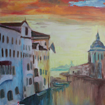 Peinture intitulée "Вечерняя Венеция" par Dima Karpov, Œuvre d'art originale, Huile
