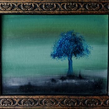 Pittura intitolato "Синее дерево" da Dima Zubakin, Opera d'arte originale, Acrilico
