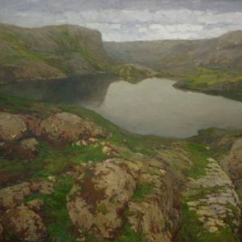 Painting titled "The Nothern Coast" by Dmitriy Permiakov, Original Artwork, Oil
