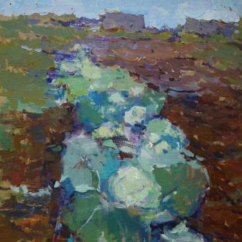 Painting titled "Mum's cabbage" by Dmitriy Permiakov, Original Artwork, Oil