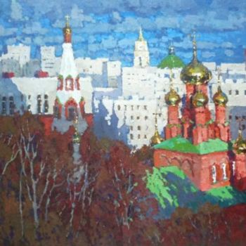 Malerei mit dem Titel "Sunny city" von Dmitriy Permiakov, Original-Kunstwerk, Öl