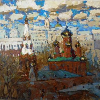 Картина под названием "solar City" - Dmitriy Permiakov, Подлинное произведение искусства, Масло