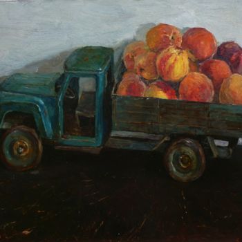 Painting titled "peaches" by Dmitriy Permiakov, Original Artwork, Oil