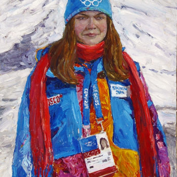Картина под названием "volunteer Alena" - Dmitriy Permiakov, Подлинное произведение искусства, Масло
