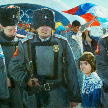 Картина под названием "patriots" - Dmitriy Permiakov, Подлинное произведение искусства, Масло