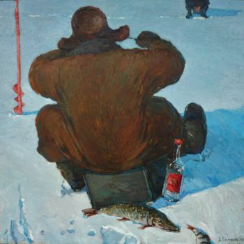 Pittura intitolato "lived a pike" da Dmitriy Permiakov, Opera d'arte originale, Olio
