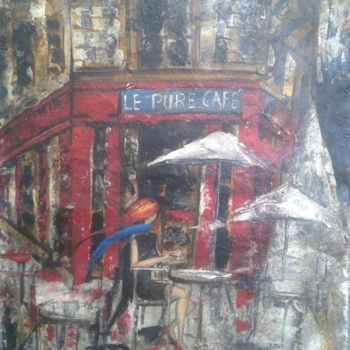 Painting titled "Le pure café" by Dimas Bontempo, Original Artwork