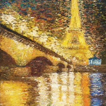 Malerei mit dem Titel "Paris Impressionismo" von Dimas Lara, Original-Kunstwerk, Öl