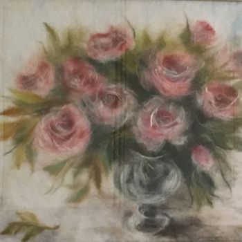 Textile Art titled "Le rose in polvere" by Lina Kulikova, Original Artwork, Fabric