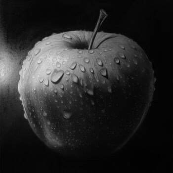 Desenho intitulada "Apple" por Dimitar Georgiev, Obras de arte originais, Grafite