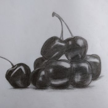 Pintura titulada "Cherries" por Dimitra Ger, Obra de arte original, Grafito