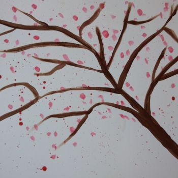 Pintura titulada "Cherry blossom tree" por Dimitra Ger, Obra de arte original, Acrílico