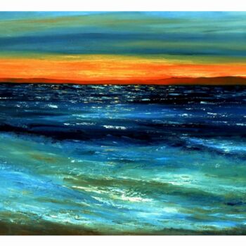 Malerei mit dem Titel "Wind and Sea Tripty…" von Dimitra Papageorgiou, Original-Kunstwerk, Öl