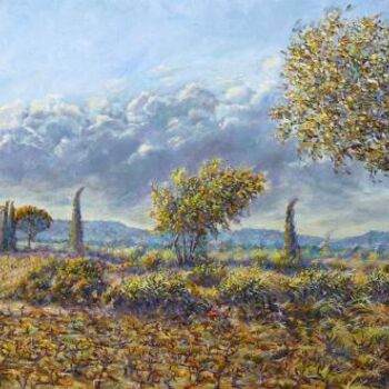 Painting titled "Provence sous la bo…" by Dimitri Sinyavsky, Original Artwork, Oil