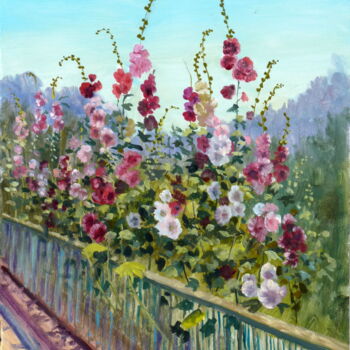 Peinture intitulée "Au bord du pont" par Dimitri Sinyavsky, Œuvre d'art originale, Huile