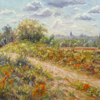 Peinture intitulée "au-milieu-du-chemin…" par Dimitri Sinyavsky, Œuvre d'art originale