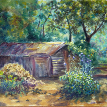 Pintura intitulada "la-cabane.jpg" por Dimitri Sinyavsky, Obras de arte originais
