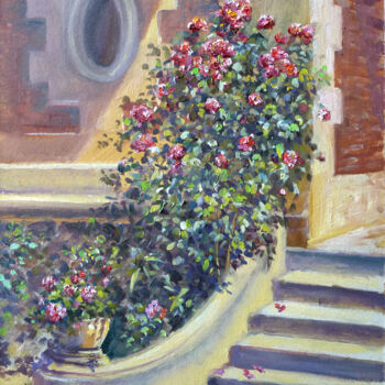 Painting titled "les-roses-du-castel…" by Dimitri Sinyavsky, Original Artwork