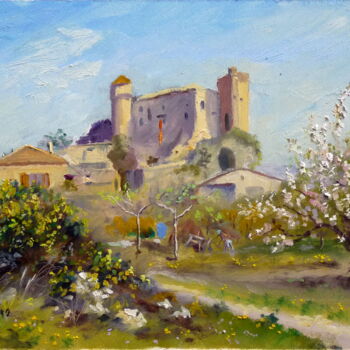 Painting titled "Château bourg" by Dimitri Sinyavsky, Original Artwork, Oil