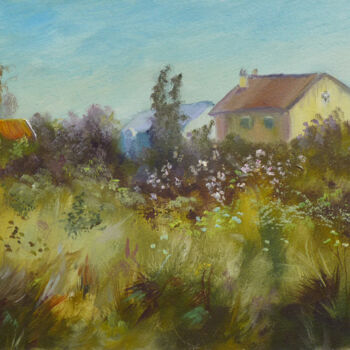 Pintura intitulada "les-herbes-epaisses…" por Dimitri Sinyavsky, Obras de arte originais