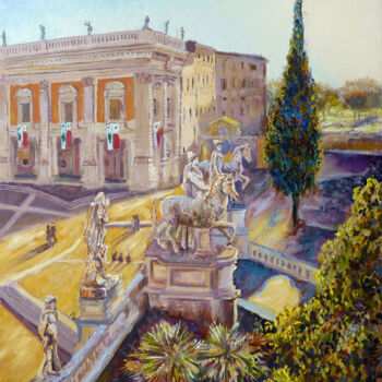 Painting titled "Rome Palazzo dei Co…" by Dimitri Sinyavsky, Original Artwork, Oil