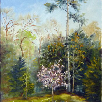 Pintura intitulada "Seul et fleuri" por Dimitri Sinyavsky, Obras de arte originais, Óleo