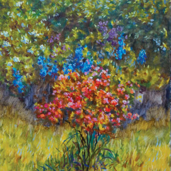 Peinture intitulée "jardin-du-valhubert…" par Dimitri Sinyavsky, Œuvre d'art originale