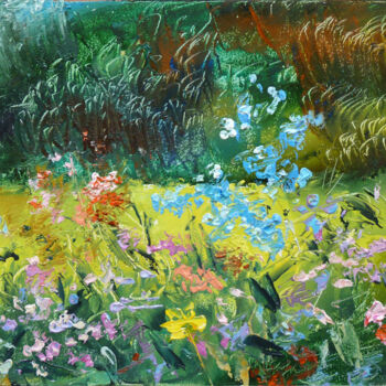 Schilderij getiteld "Parfums du jardin" door Dimitri Sinyavsky, Origineel Kunstwerk, Olie