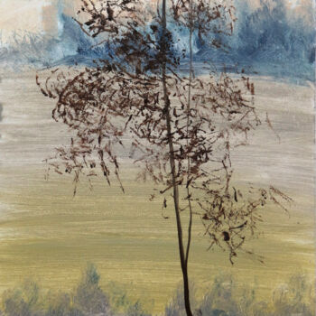 Pintura intitulada "l'arbrisseau" por Dimitri Sinyavsky, Obras de arte originais, Óleo