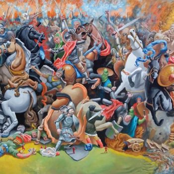Pittura intitolato "Endless Battle" da Dimitri Wall, Opera d'arte originale, Olio