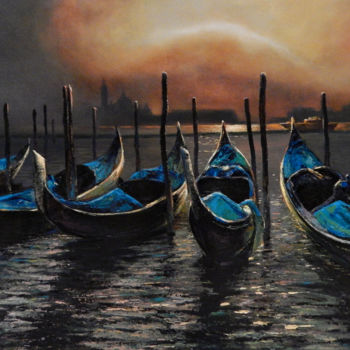 Painting titled "Venecia mística" by Dimitrio Untu, Original Artwork, Oil