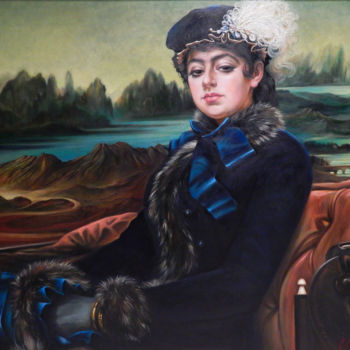 Painting titled "Monalisa desconocida" by Dimitrio Untu, Original Artwork, Oil
