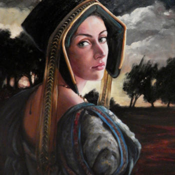 Painting titled "Decidida" by Dimitrio Untu, Original Artwork, Oil