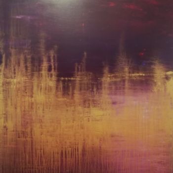 Malerei mit dem Titel "Moonlight in purple…" von Dimitrios Ntks, Original-Kunstwerk, Acryl Auf Holzplatte montiert