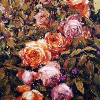 「Roses 2」というタイトルの絵画 Dimitris Apazidisによって, オリジナルのアートワーク, オイル