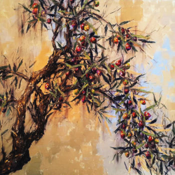 Painting titled "olives" by Dimitris Apazidis, Original Artwork, Oil