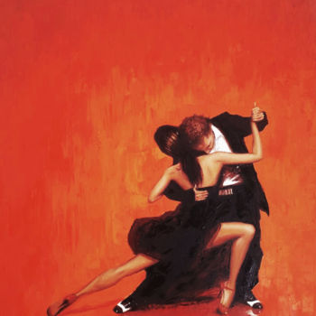 Painting titled "Dancers Tango" by Dimitris Apazidis, Original Artwork, Oil